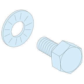 40 tornillos M6x16 mm + 40 arandelas de contacto para barras planas ref. 4195 Schneider Electric [PLAZO 3-6 SEMANAS]