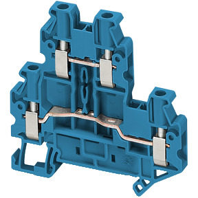 Bloque de terminales de paso - 2,5 mm² 24 A nivel doble 1x1 tornillo - azul ref. NSYTRV24DBL Schneider Electric [PLAZO 8-15 DIAS