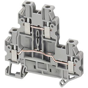 Bloque de terminales de paso - 2,5 mm² 24 A nivel doble 1x1 tornillo - gris ref. NSYTRV24D Schneider Electric [PLAZO 3-6 SEMANAS