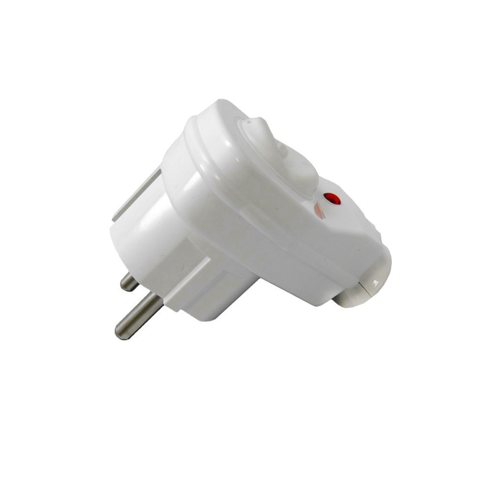 ENCHUFE ADAPTADOR BLANCO CON INTERRUPTOR LUMINOSO EDM