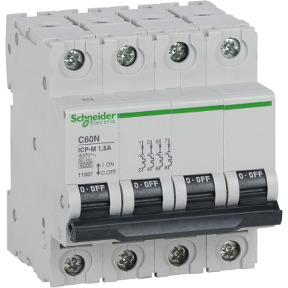 Schneider Electric A9N61528 C60H Interruptor Automático Especial de CC,  500V, 2P, 10A, Curva C, Blanco : .es: Industria, empresas y ciencia