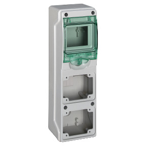 Mini Cofrets Kaedra - para tomas industriales - 98 x 310 mm - 4 módulos - 2 aber ref. 13176 Schneider Electric [PLAZO 3-6 SEMANA